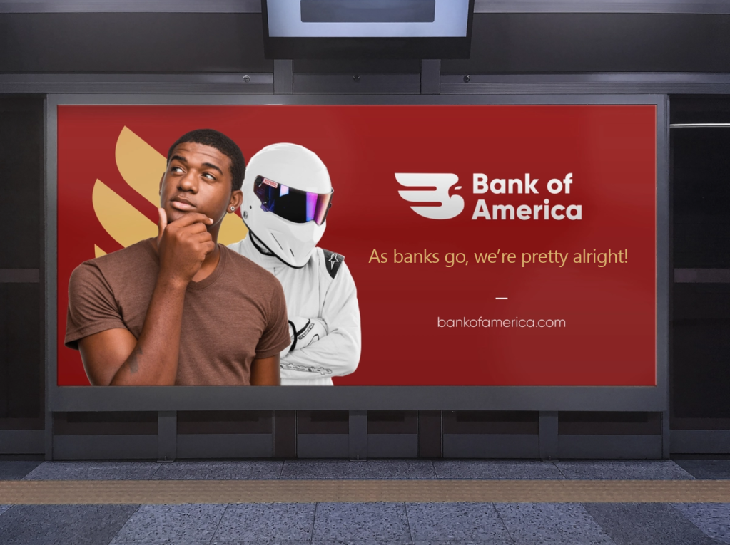 A photoshopped Bank of America advertisement.